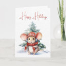 Search for cute mouse christmas cards Watercolor