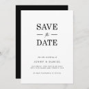 Search for modern holiday wedding save the dates Black and white