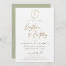Search for green 1st birthday invitations Elegant