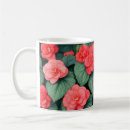 Search for pink flowers green leaves mugs Nature