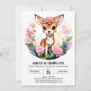 Search for little deer birthday invitations Watercolor