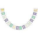 Search for green and purple bunting flags Birthday