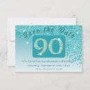 Search for 90th birthday save the dates Glitter