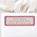 Search for red plaid return address labels Vintage