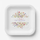Search for wildflower paper plates Girl 1st birthday