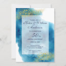 Search for blue gold 50th wedding anniversary invitations Fiftieth
