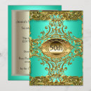 Search for teal 50th birthday invitations Gold