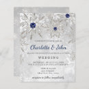 Recherche de snowflake mariage invitations Argent