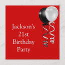 Search for black red silver birthday invitations Black and white