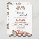 Search for red car birthday invitations Racing birthday party
