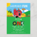 Search for farm animal 1st birthday invitations Barnyard