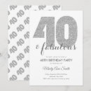 Search for 40 and fabulous invitations Silver