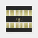 Search for white black and gold stripes napkins Party