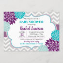 Search for purple and turquoise baby shower invitations Floral