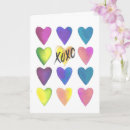 Search for colorful hearts postcards Watercolor