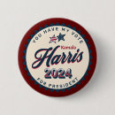 Search for kamala harris buttons Red white and blue
