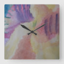 Recherche de jolie aquarelle horloges Violet