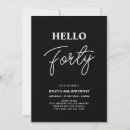 Search for modern 40th birthday invitations Forty