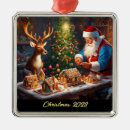 Search for gingerbread house ornaments Santa claus