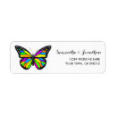 Search for rainbow butterfly return address labels Elegant