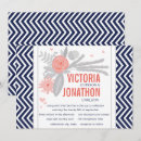 Search for navy and coral wedding invitations Rustic