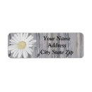 Search for white daisy return address labels Rustic