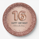 Search for happy birthday glitter plates Sweet sixteen