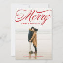 Search for married and merry holiday wedding announcement cards Elegant