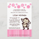 Search for girl monkey birthday invitations Girly