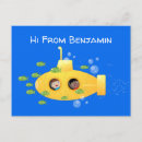 Search for submarines postcards Under the sea