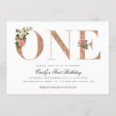 Search for pretty 1st birthday invitations Rose gold