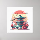 Search for pagoda canvas prints Watercolor