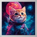 Search for cats in space posters Astronaut