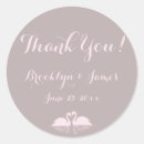Search for elegant swan wedding stickers Thank you