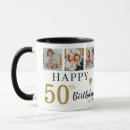 Search for 50th birthday mugs Black and gold