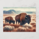 Search for bison postcards Watercolor