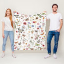 Search for wildflower blankets Botanical bloom greenery pattern