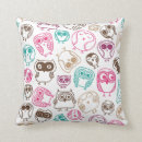 Recherche de rétro hibou coussins Bleu