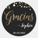 Search for gold and black confetti stickers Thank you