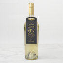 Search for new year bottle tags Black and gold