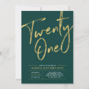 Search for green 21st birthday invitations Modern