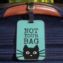 Recherche de chats drôles bagages étiquettes Félin