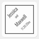 Search for elegant save the date stickers Black and white