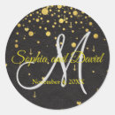 Recherche de gold confetti wedding stickers Monogramme