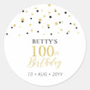 Search for 100th birthday stickers Black