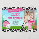 Search for pink farm birthday invitations For her