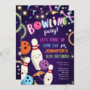 Search for neon bowling birthday invitations Glow in the dark
