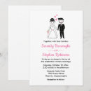 Search for bride and groom cartoon wedding invitations Whimsical
