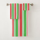 Search for green white stripe pattern bath towels Red