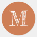 Search for rustic monogram stickers Burnt orange